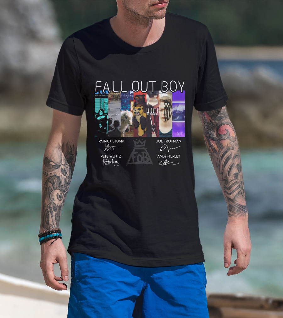 Fall Out Boy Signed Album Cover Foil Poster T-Shirt