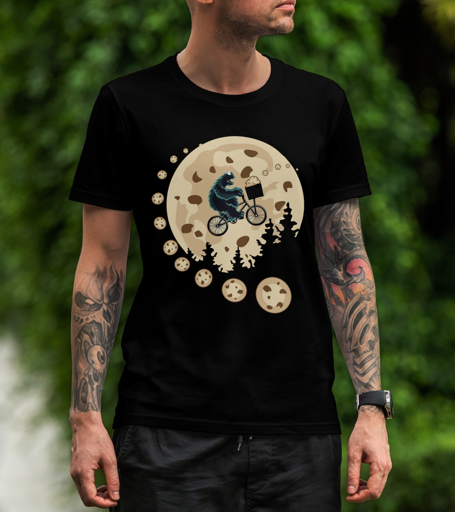 Cookie Monster Cycling Moon Adventure T-Shirt