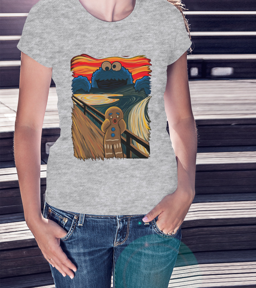 The Scream Cookie Monster Gingerbread T-Shirt