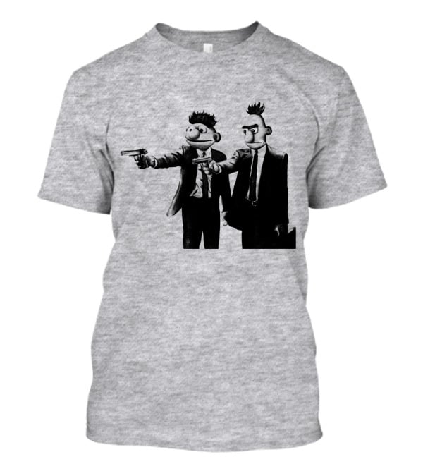 Pulp Fiction Style Characters On Yellow T-Shirt