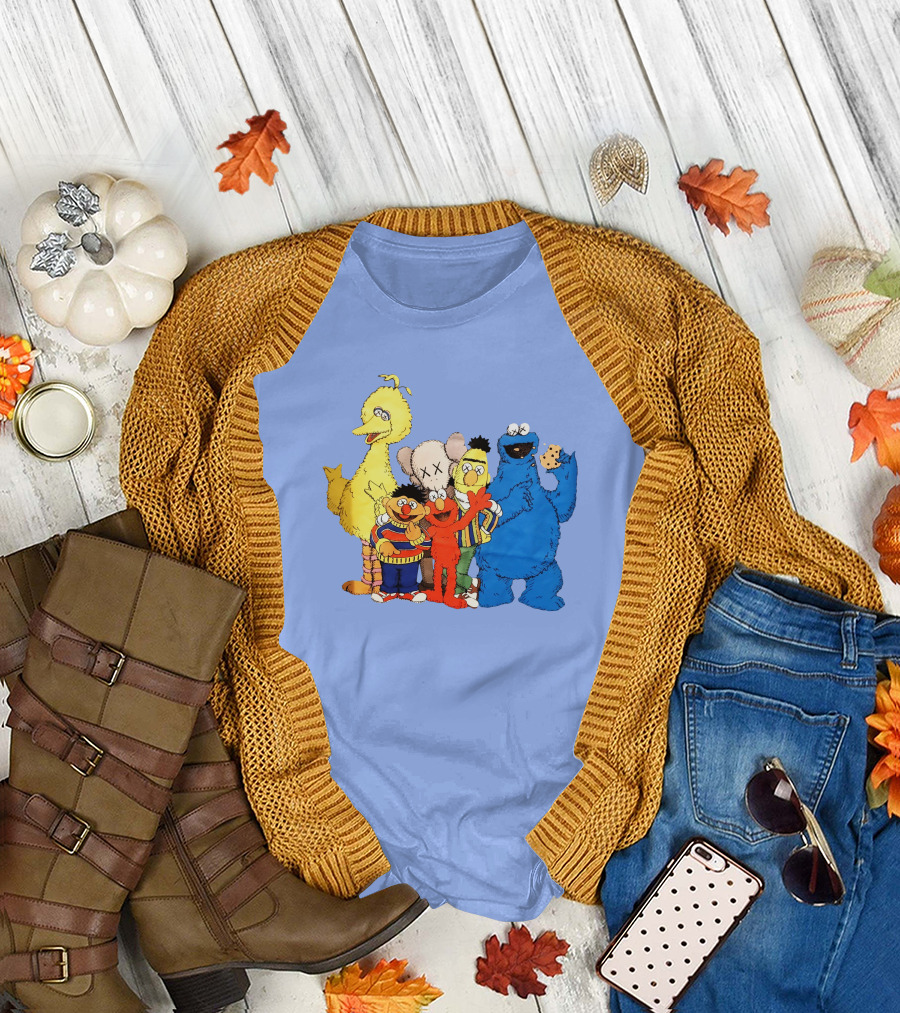 Kaws Sesame Street Characters Collection T-Shirt