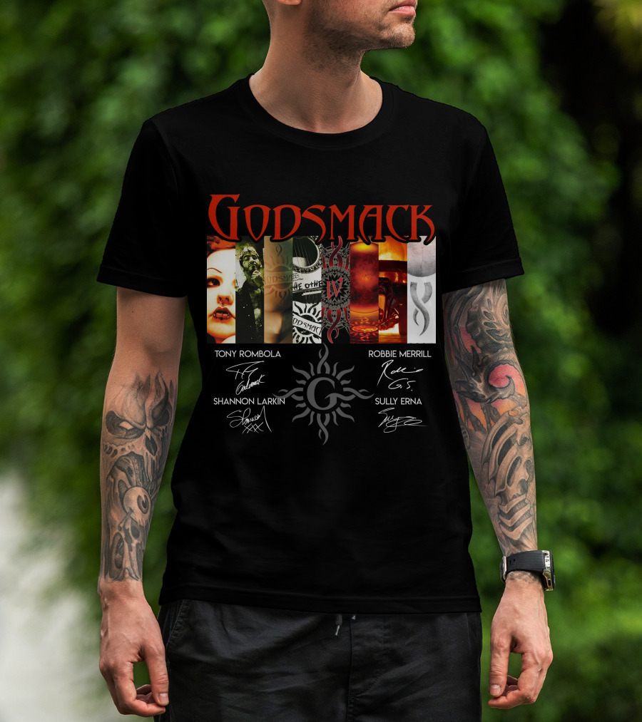 Godsmack Iv Tony Rombola Robbie Merrill Shannon Larkin Sully Erna Signatures T-Shirt