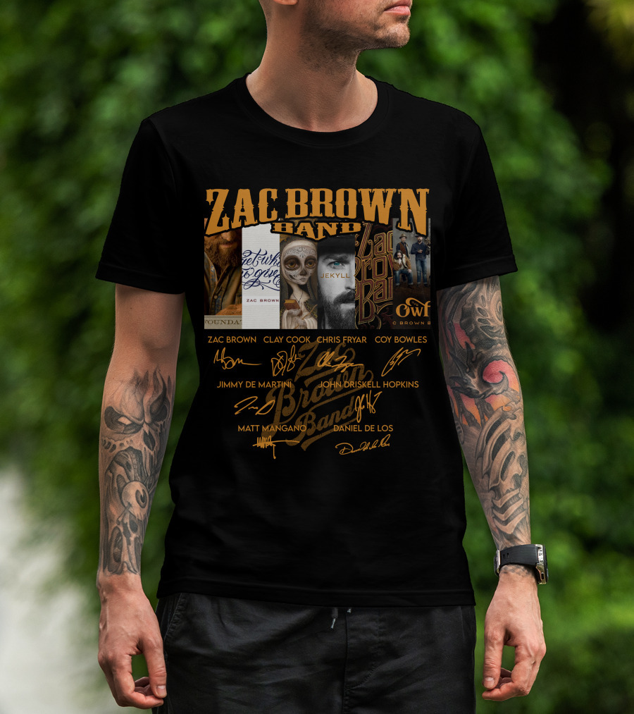 Zac Brown Band Jekyll And Hyde Album Art And Signatures T-Shirt