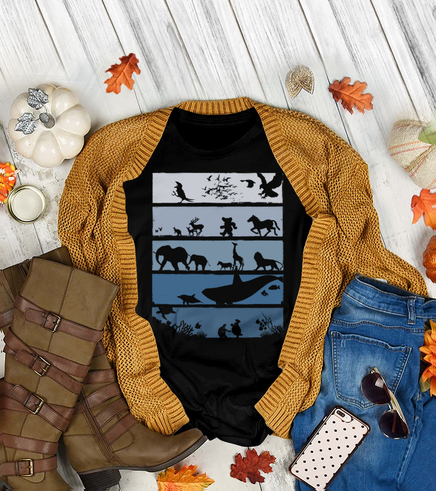 Animal Silhouettes Across Habitats Story T-Shirt