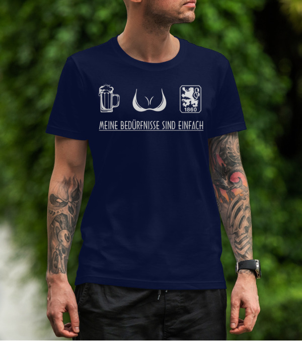 1860 München Meine Bedürfnisse Sind Einfach Bier Bra Lion T-Shirt