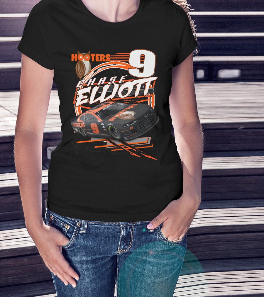 Chase Elliott Hooters 9 Nascar Racing Car T-Shirt