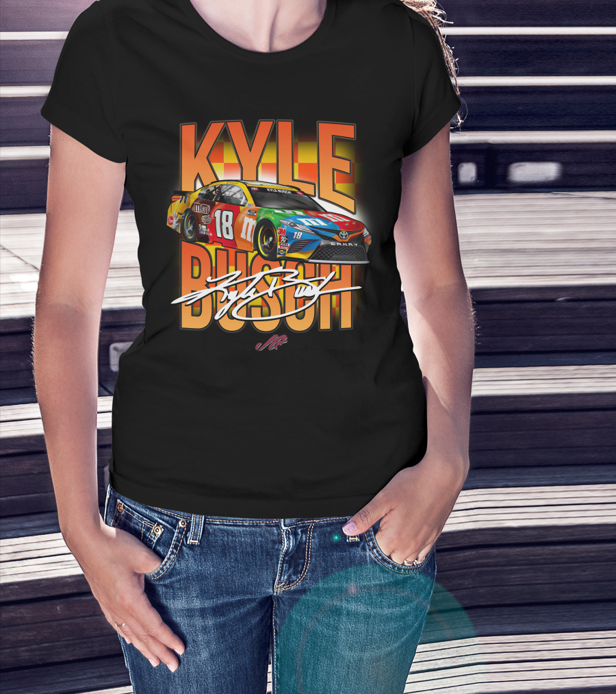 KYLE BUSCH NASCAR Joe Gibbs Racing 18 M&M's Car T-Shirt