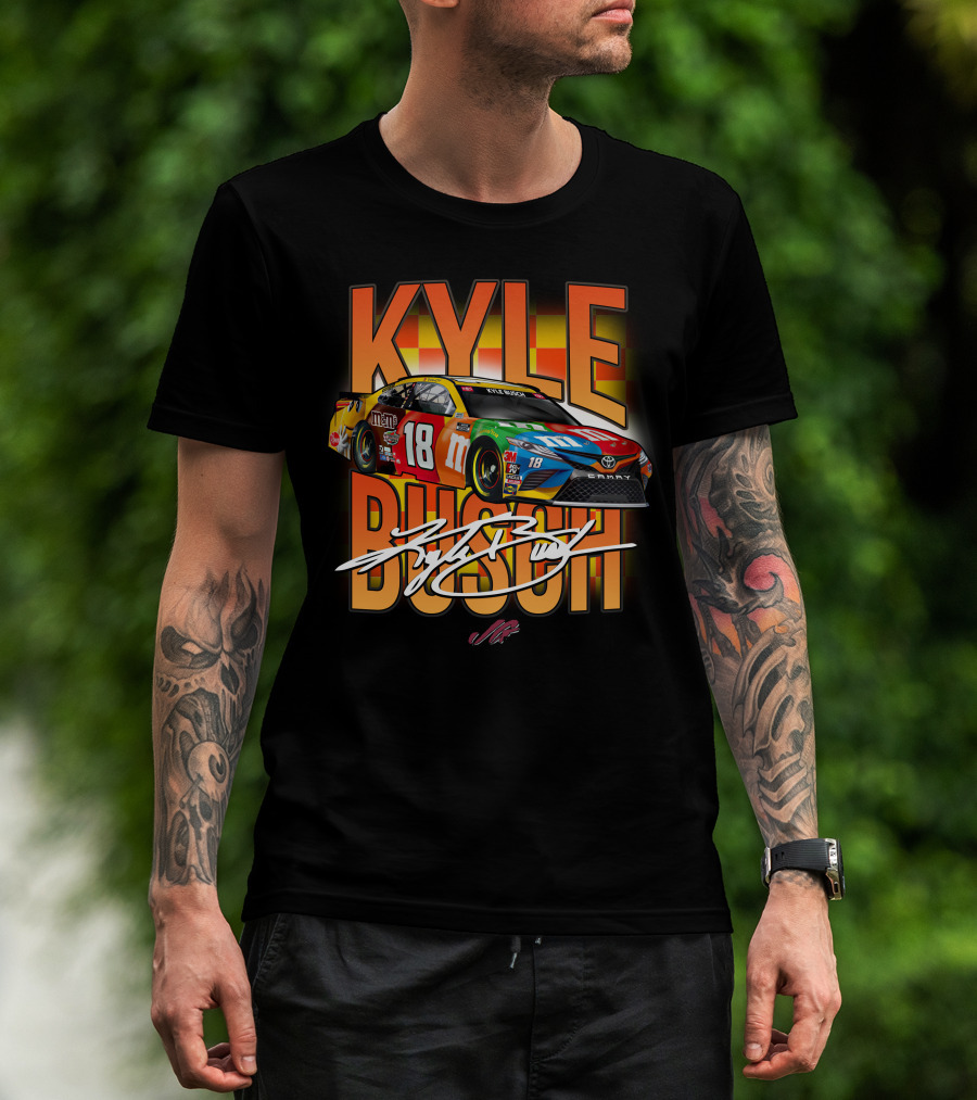KYLE BUSCH NASCAR Joe Gibbs Racing 18 M&M's Car T-Shirt