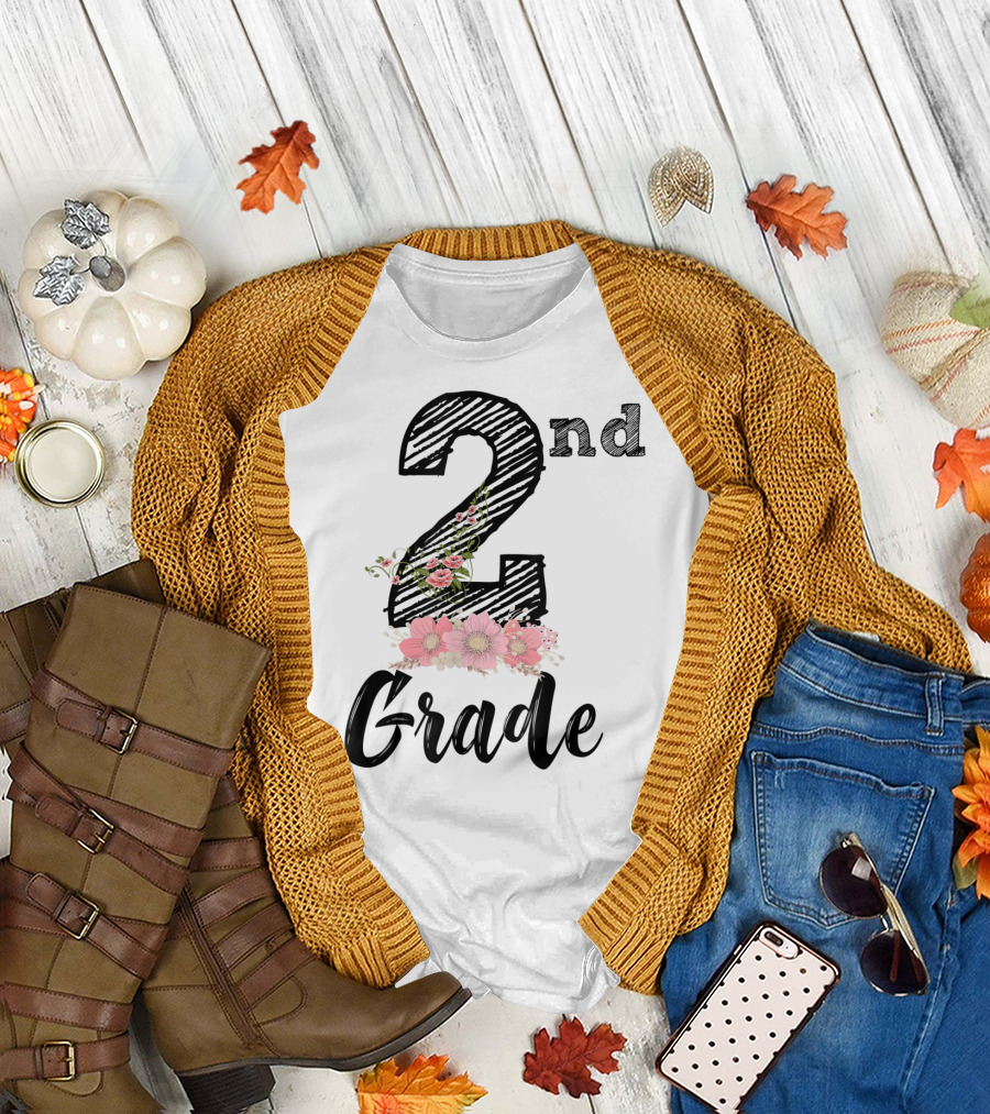 2nd Grade Flower First Day Back to School T-Shirt