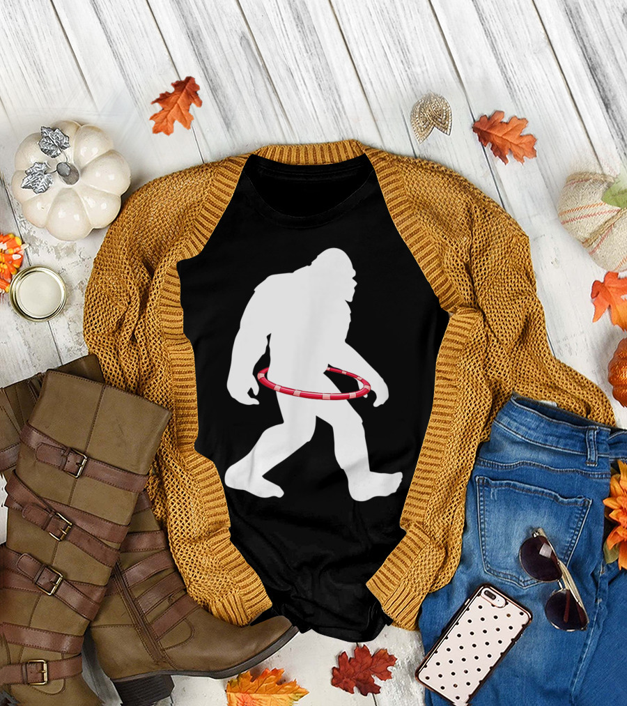 Bigfoot Sasquatch Hula Hoop Dancer T-Shirt