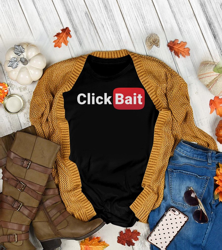 ClickBait YouTube Logo Parody for Video Creators T-Shirt