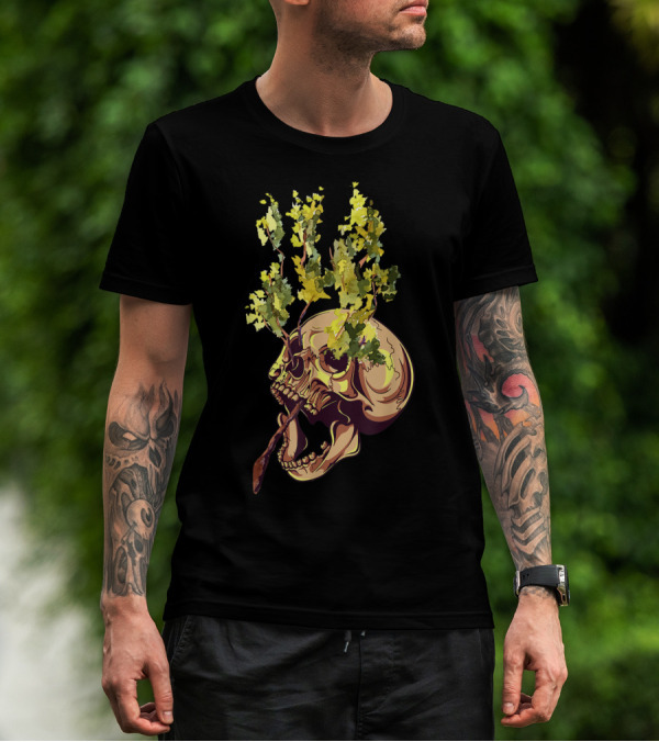 Day Of The Dead Sugar Skull Tree Earth Day Skull With Tree Branches T-Shirt