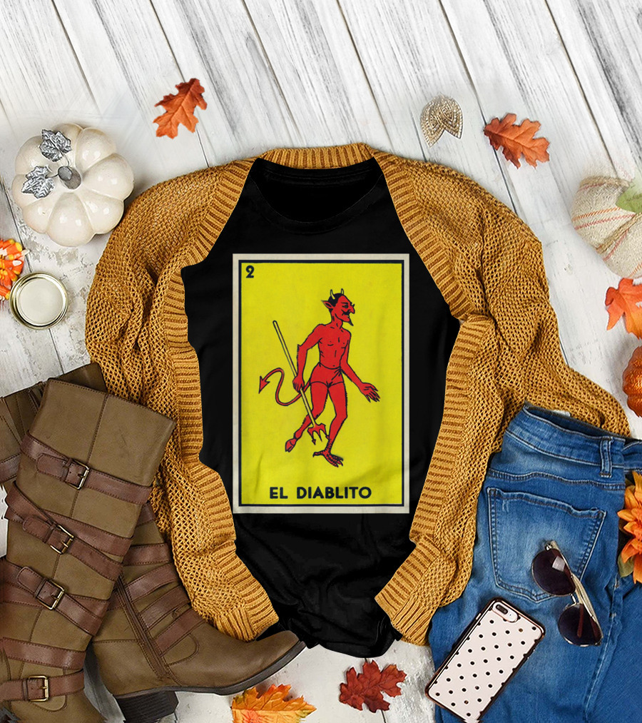 El Diablito Loteria Card Number 2 Vintage Mexican Game T-Shirt