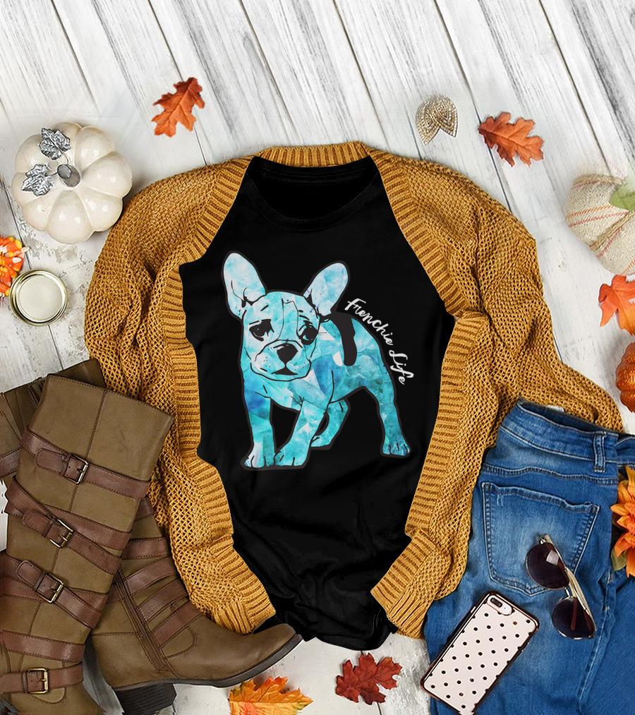 Frenchie Life Gemstone Blue French Bulldog T-Shirt