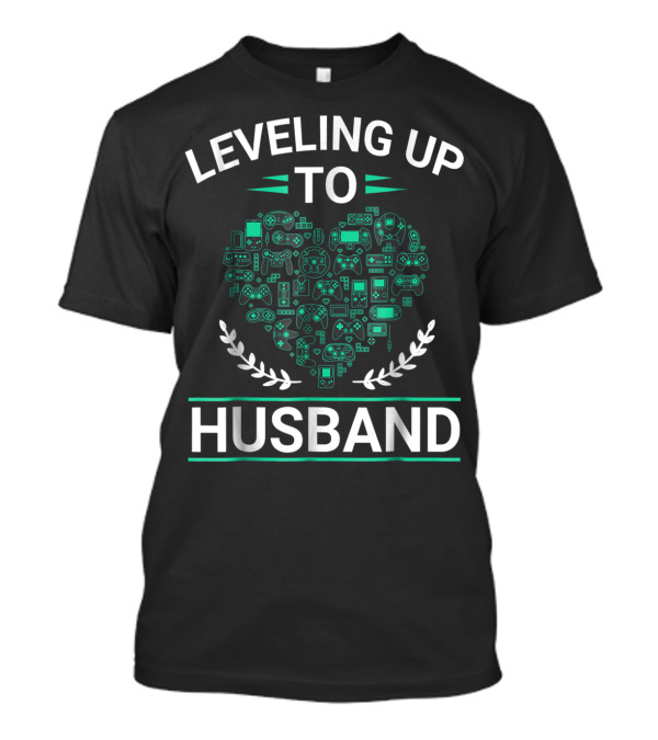 Leveling Up To Husband Video Game Heart Controllers T-Shirt