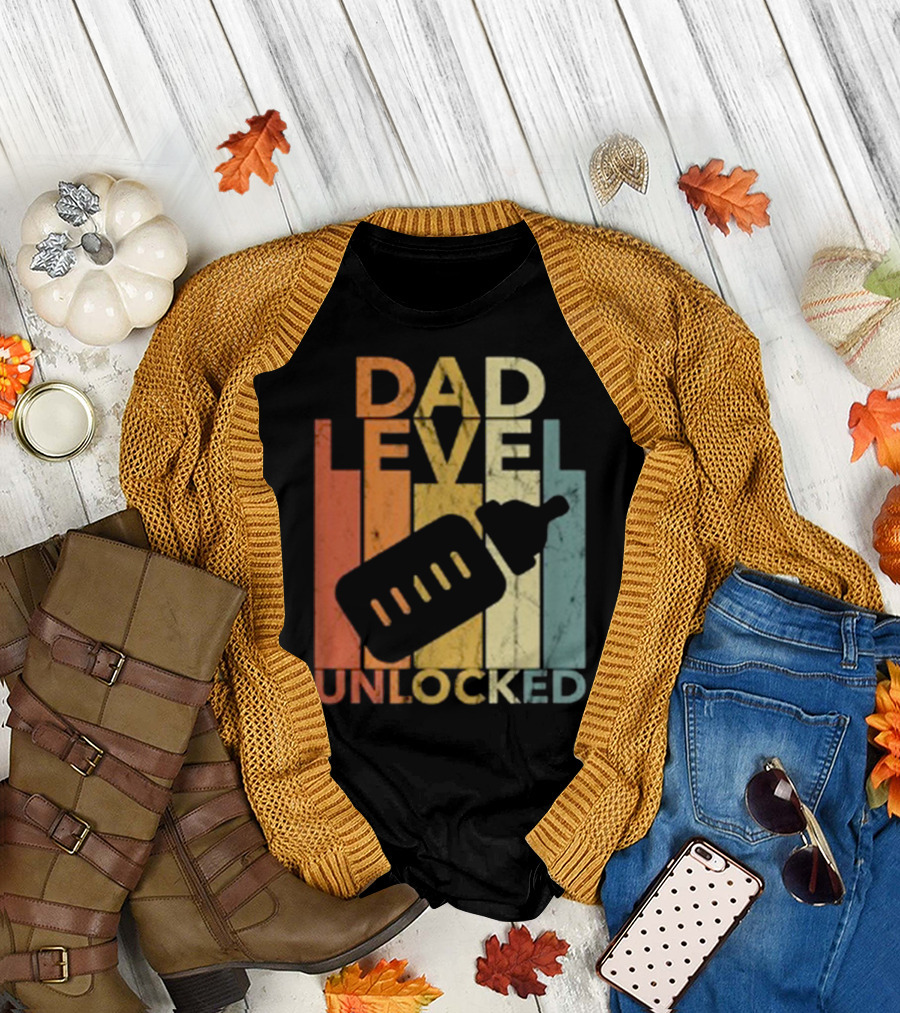 Dad Level Unlocked New Daddy To Be Video Gamer T-Shirt
