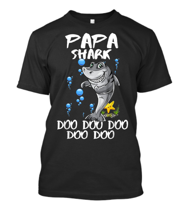 Papa Shark Doo Doo Doo Doo Funny Kids Video Papa T-Shirt