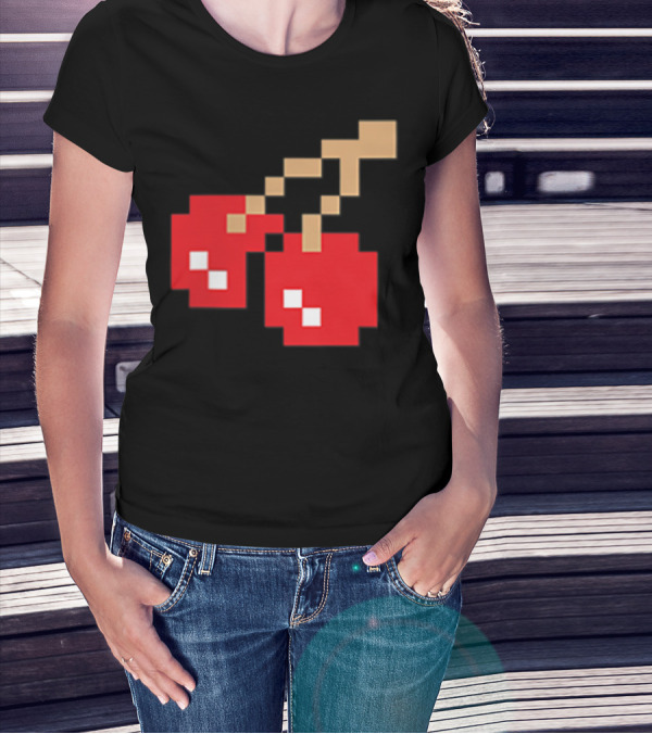 Pixel Cherry Retro Arcade Video Game T-Shirt