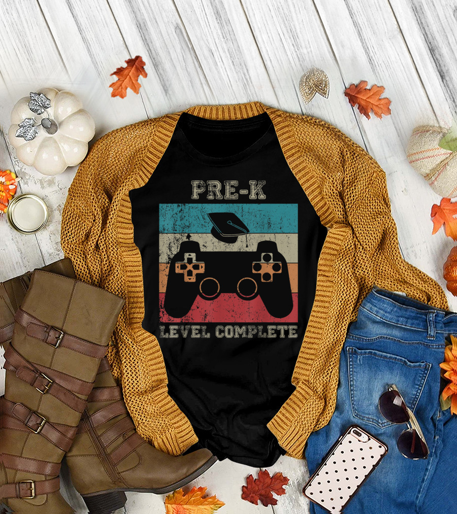 Pre-K Level Complete Video Gamer Graduation Controller T-Shirt