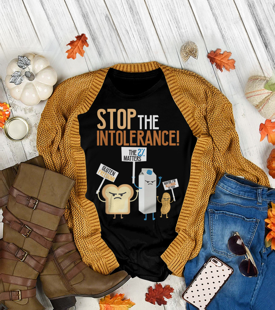 Stop The Intolerance Food Allergy Fun Allergic The 2% Matters Gluten Freedom Maybe I'm Allergic to You T-Shirt