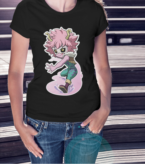 Mina Ashido Chibi Anime Character Pose My Hero Academia T-Shirt