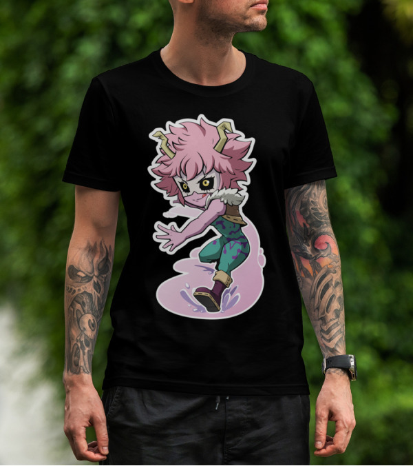 Mina Ashido Chibi Anime Character Pose My Hero Academia T-Shirt