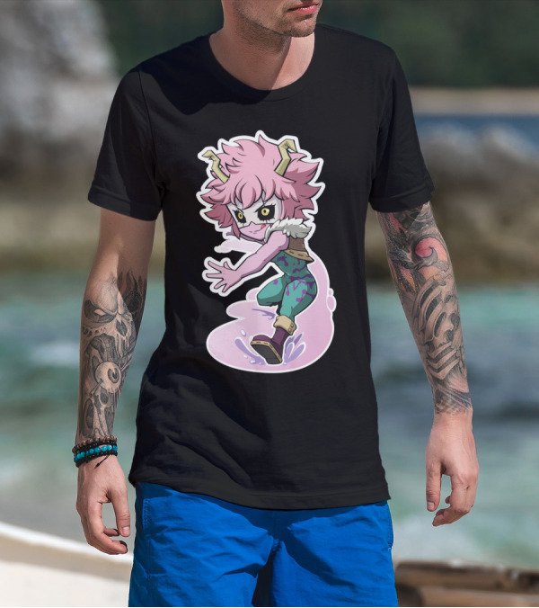 Mina Ashido Chibi Anime Character Pose My Hero Academia T-Shirt