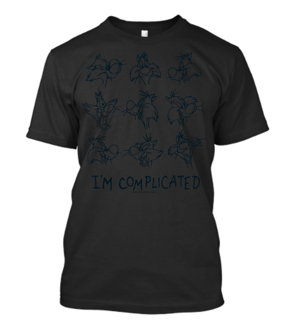 Looney Tunes Sylvester I'm Complicated Sketch Faces T-Shirt