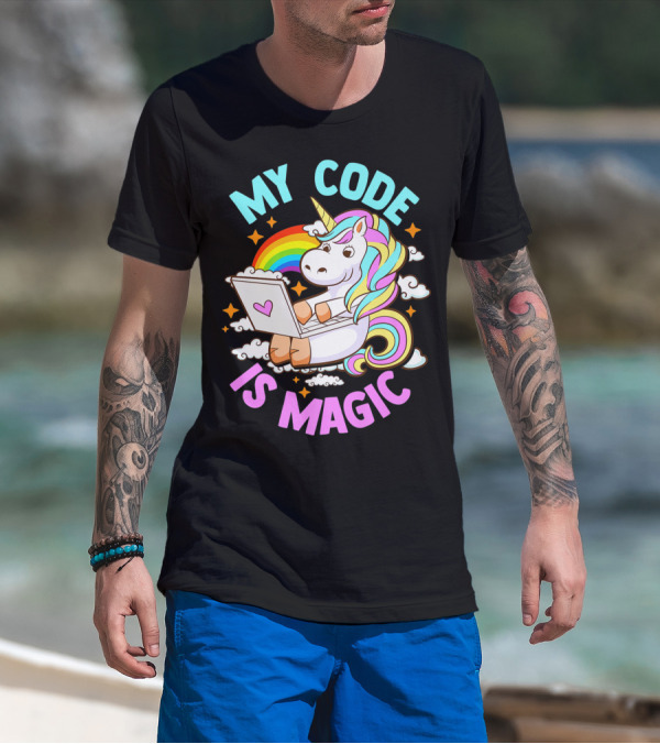 Magical Unicorn Computer Programmer My Code Is Magic T-Shirt
