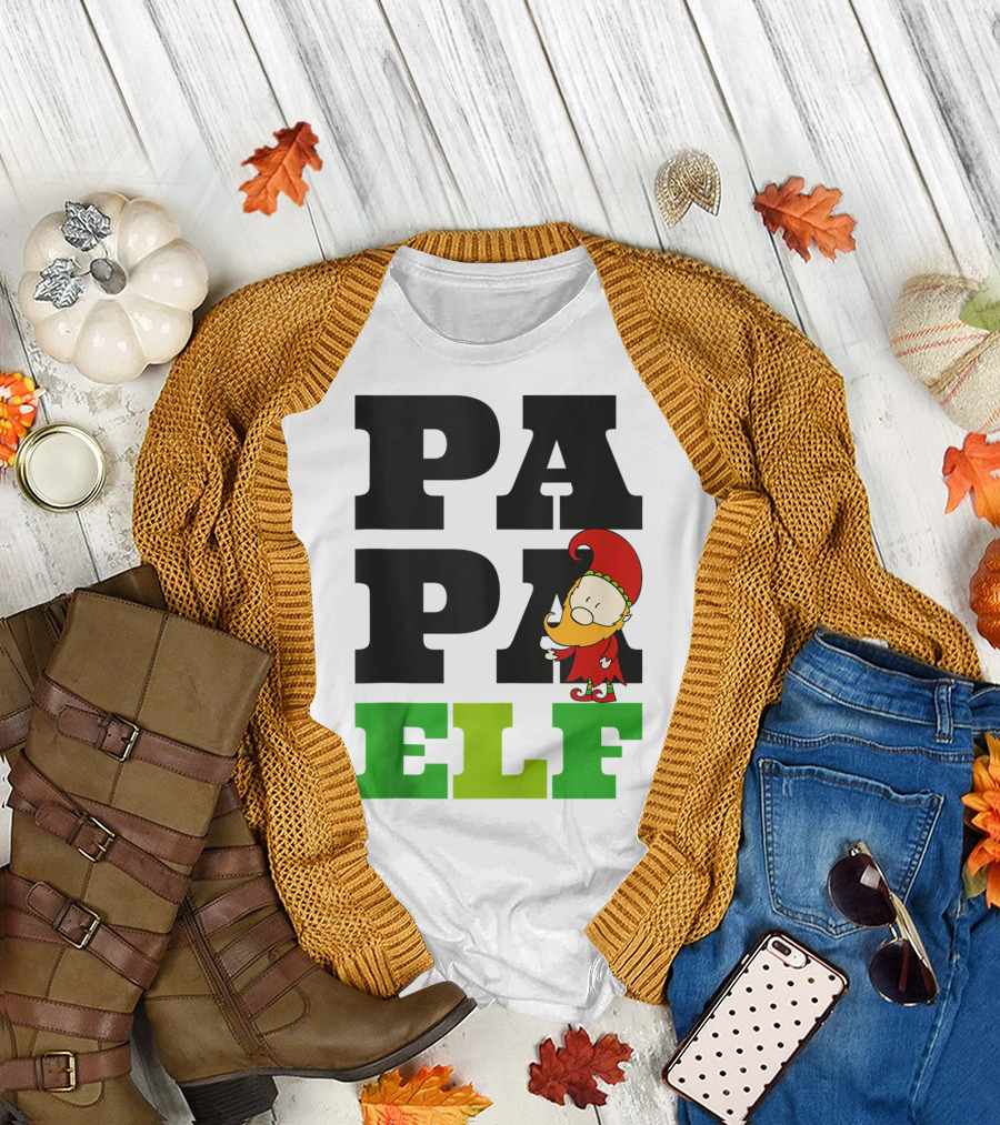 Papa Elf Mens Matching Family Group Christmas Party T-Shirt