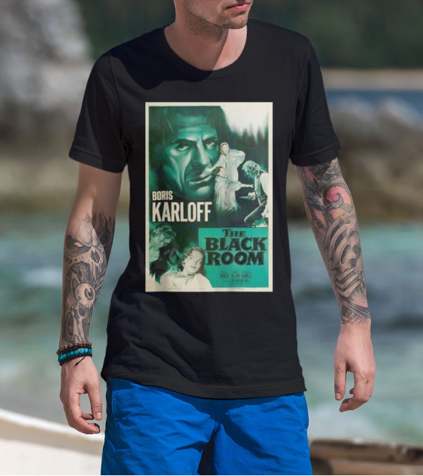 Boris Karloff The Black Room 1935 Movie Poster Vintage Horror Film T-Shirt