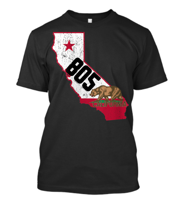 California Bear Flag Santa Barbara Area Code 805 T-Shirt