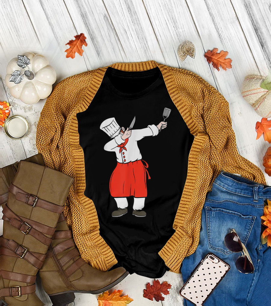 Dabbing Chef with Knife and Spatula for Food Lover T-Shirt