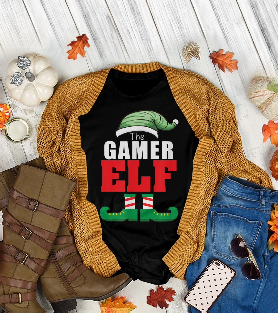 The Gamer Elf Funny Matching Family Holiday Group T-Shirt