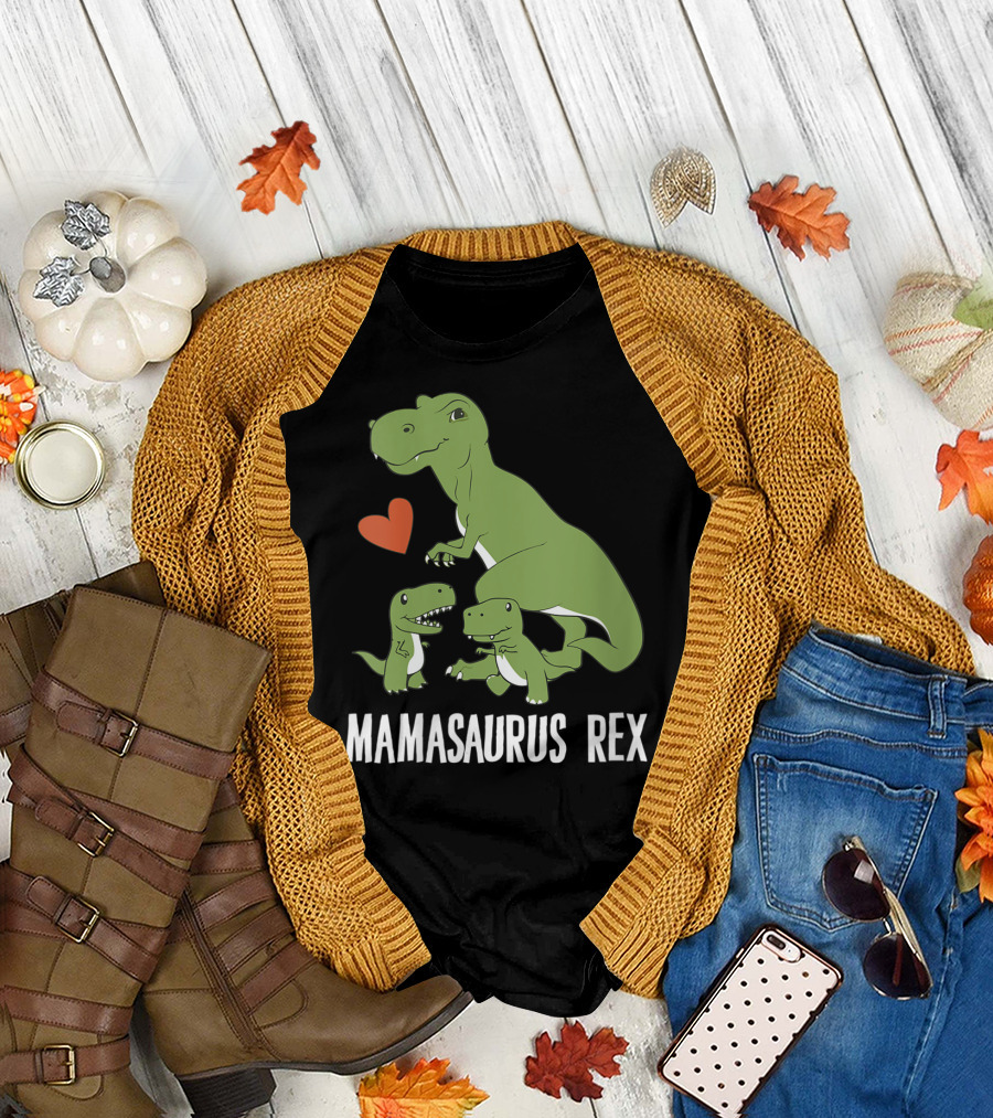 MAMASAURUS REX DINOSAUR LOVER MOTHER'S HEART FAMILY T-Shirt