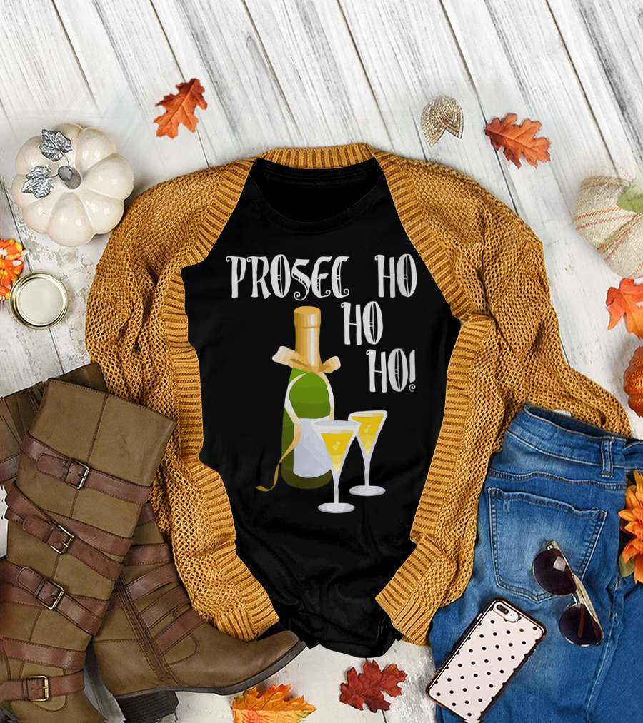 PROSEC HO HO HO Bottle and Flutes T-Shirt