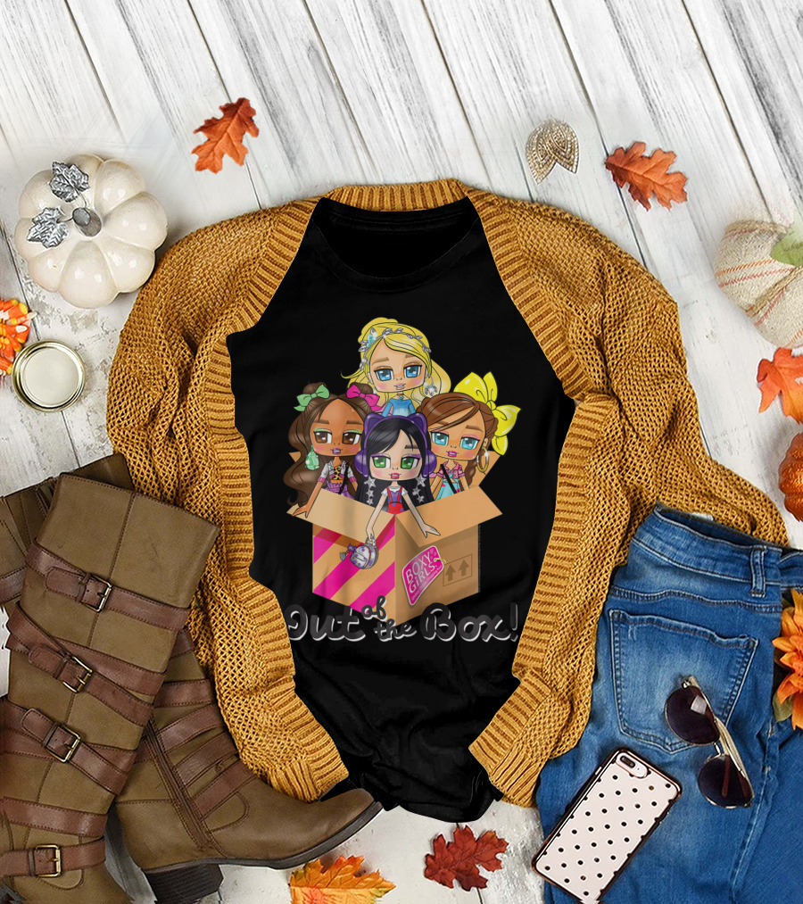 Boxy Girls Out Of The Box With Characters Emerging From Cardboard Packaging T-Shirt
