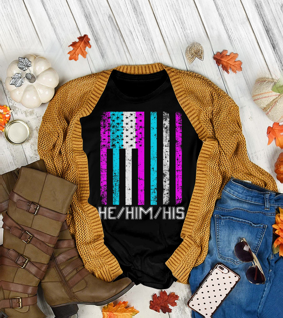 He Him His Transgender Pride Flag Colors T-Shirt