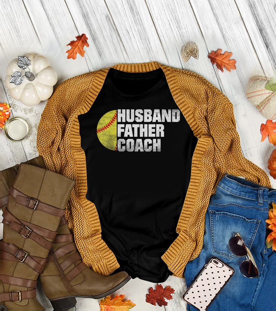 Husband Father Coach Softball T-Shirt