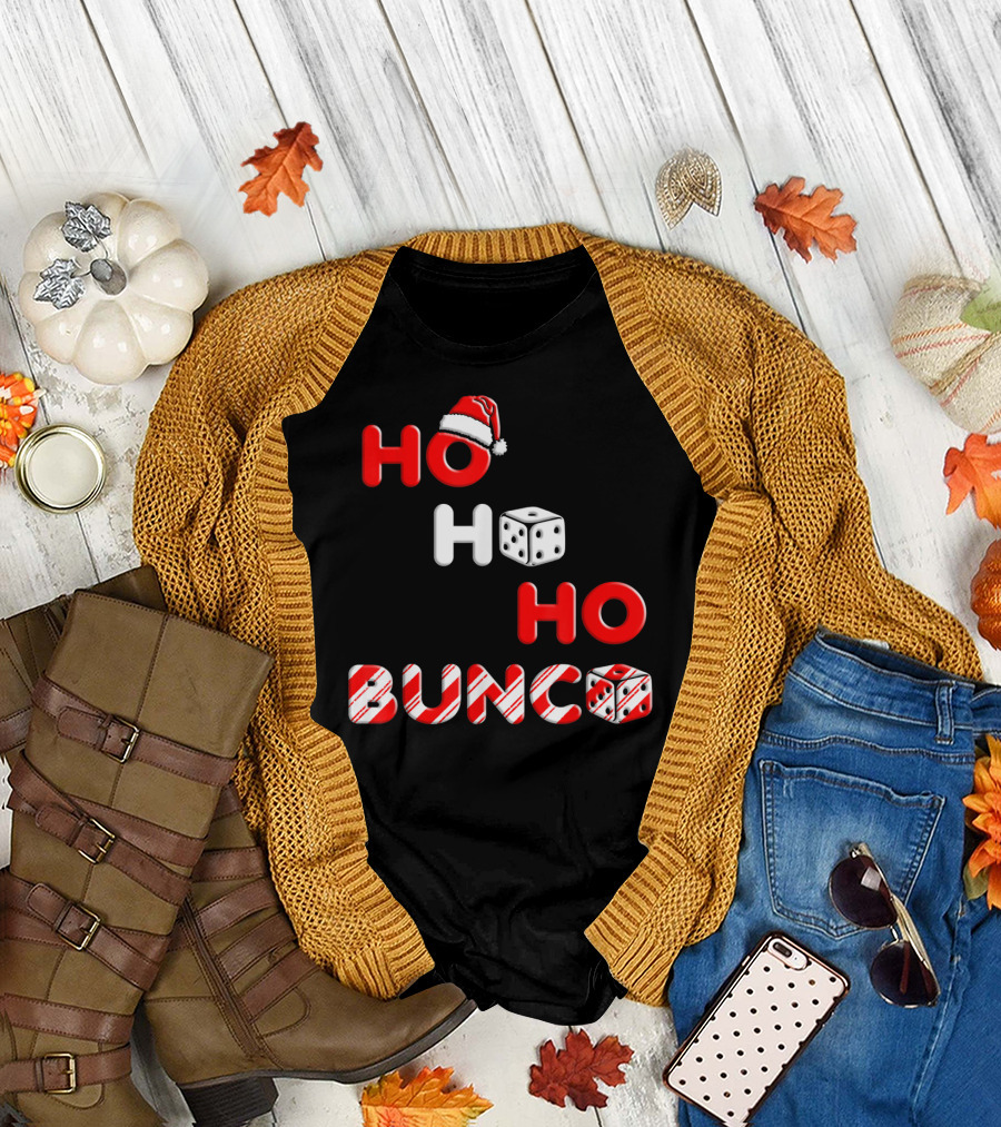 Bunco Ho Ho Ho Santa Hat Dice Christmas T-Shirt