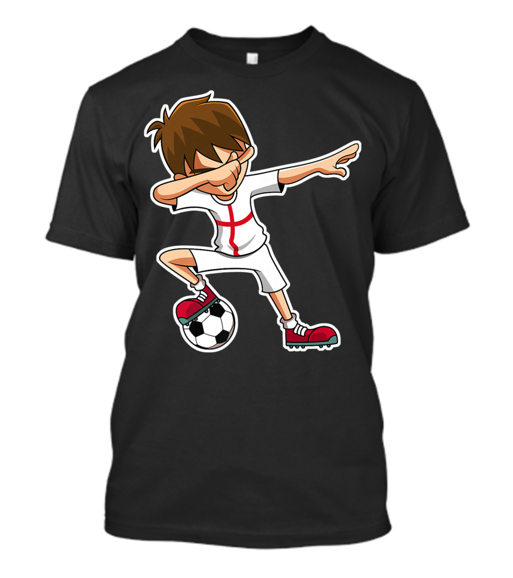 Dabbing Soccer Boy England Jersey English Flag Football T-Shirt