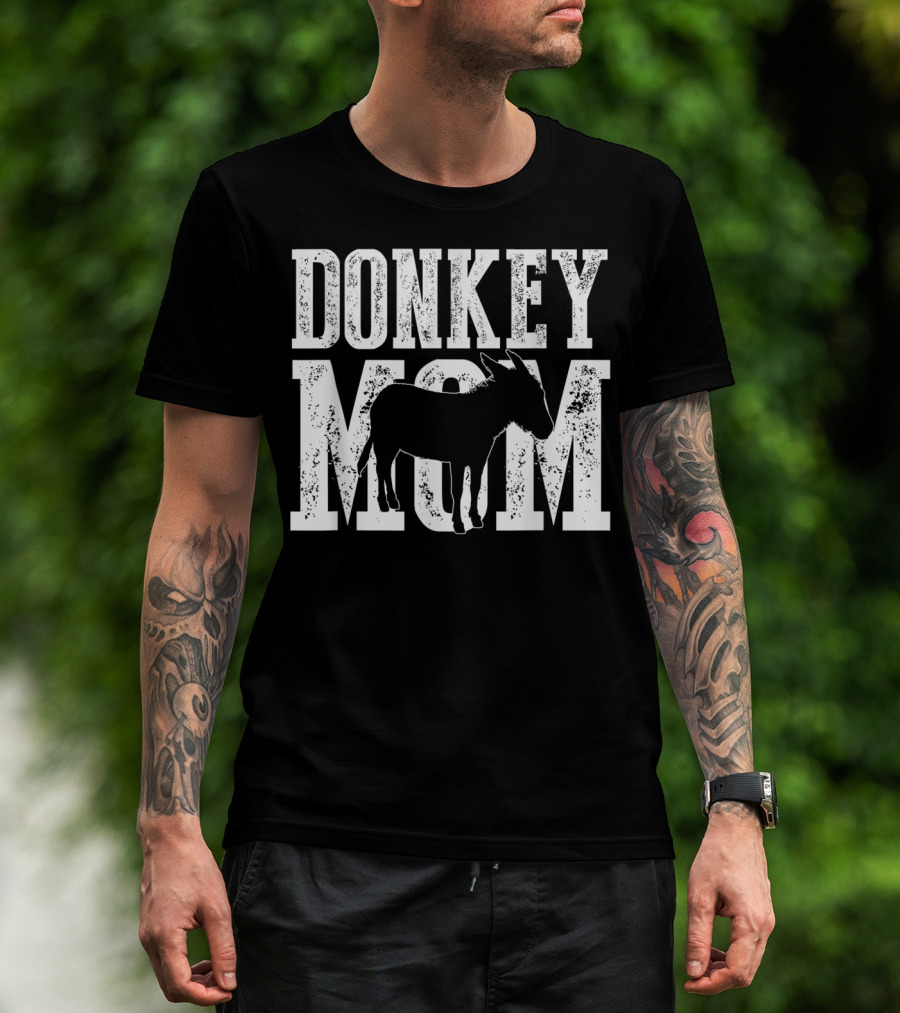 Donkey Mom Donkey Lover Pet Silhouette Image T-Shirt