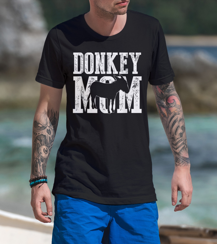 Donkey Mom Donkey Lover Pet Silhouette Image T-Shirt
