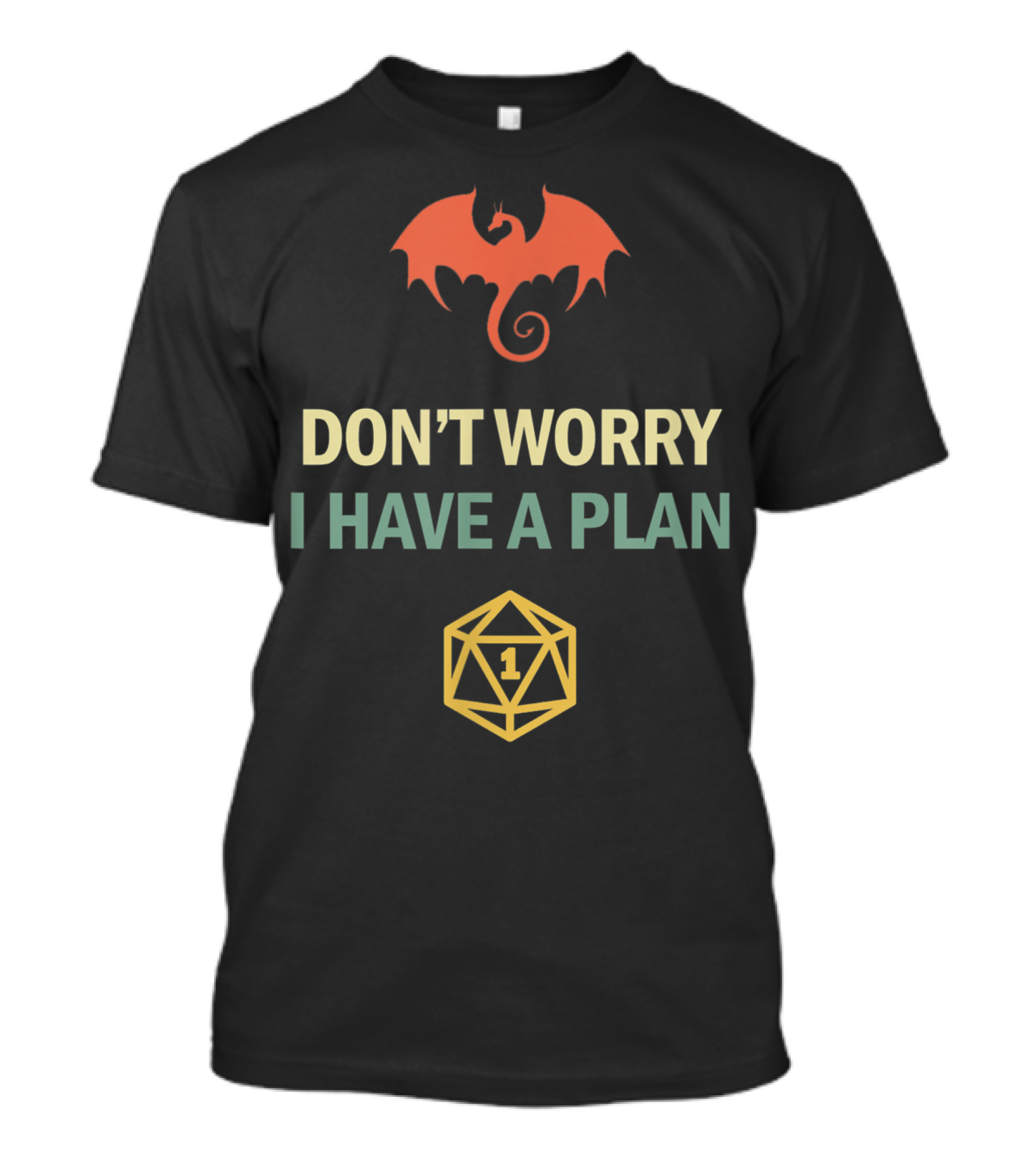 Don't Worry I Have A Plan Dragon RPG D20 Fumble Game Dungeons T-Shirt