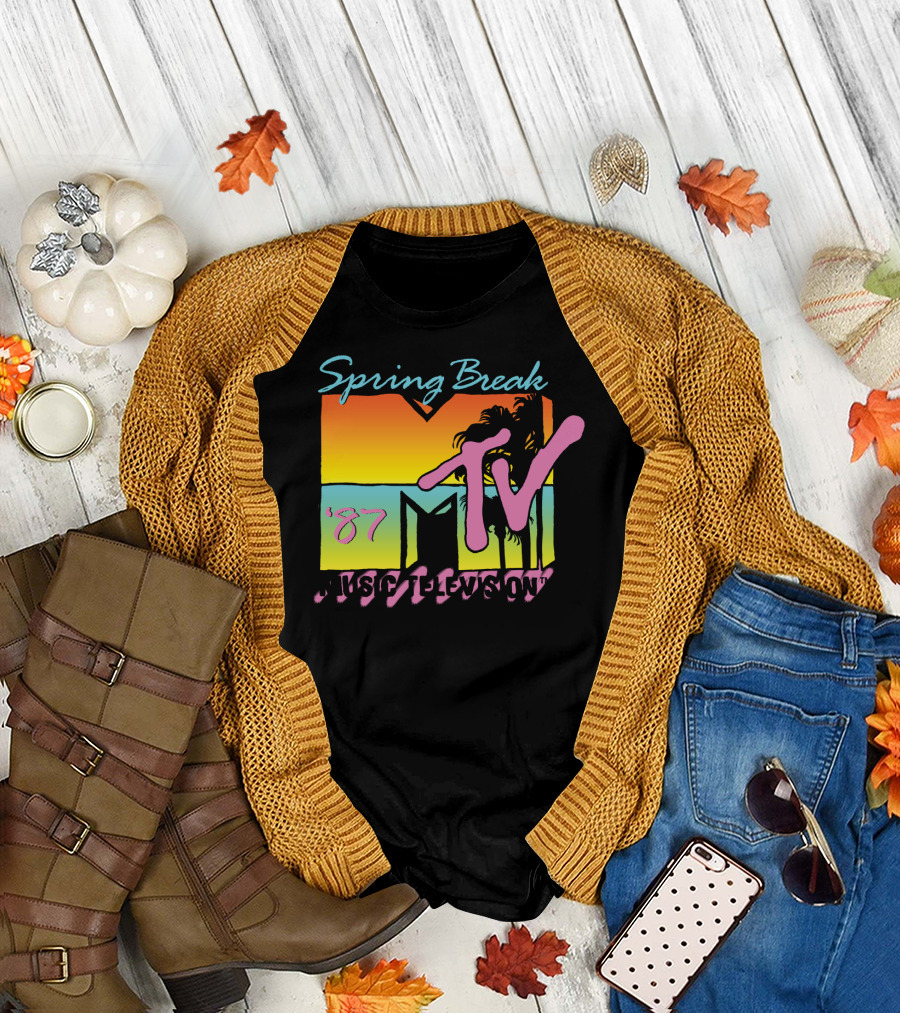 MTV Music Television Spring Break '87 Retro Logo Longsleeve T-Shirt