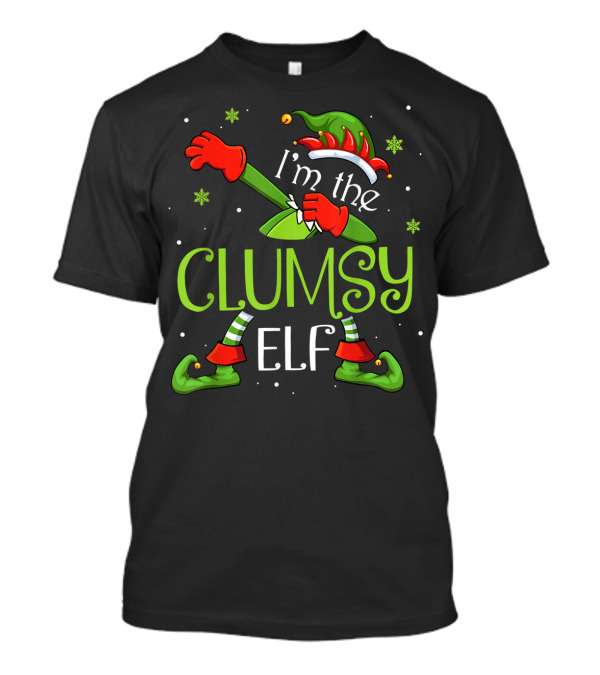 I'm The Clumsy Elf Funny Dabbing Christmas Dance T-Shirt