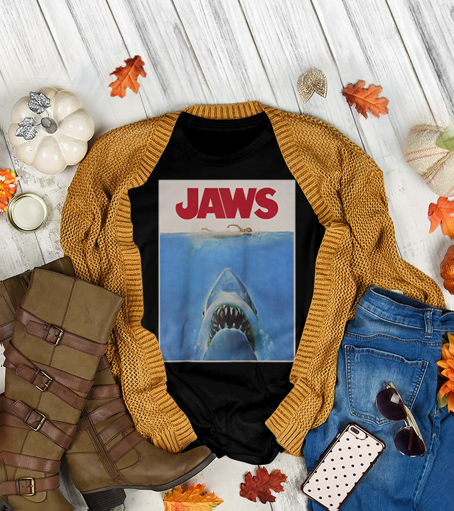 Jaws Movie Poster Classic Shark Image T-Shirt