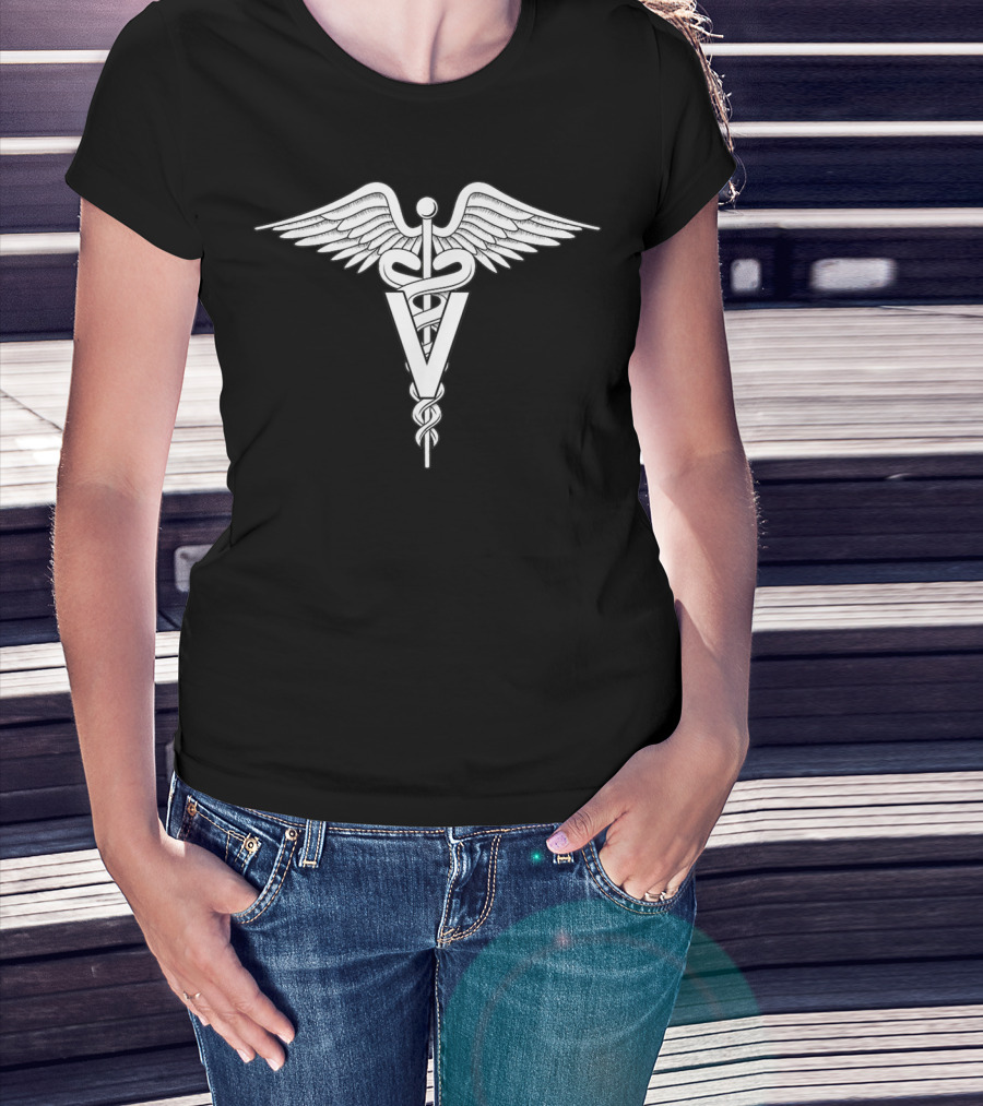 Veterinarian Caduceus Symbol V T-Shirt