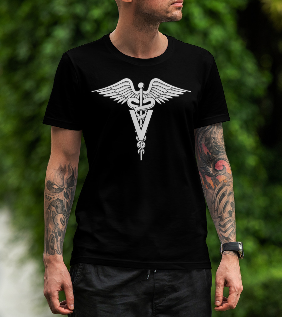 Veterinarian Caduceus Symbol V T-Shirt