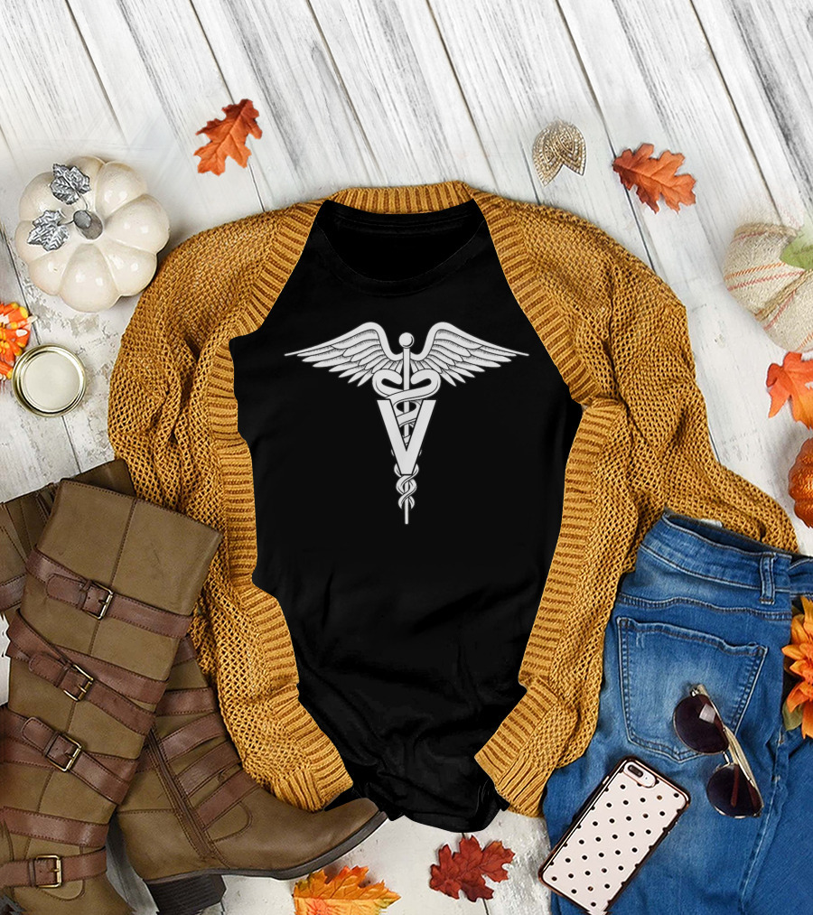 Veterinarian Caduceus Symbol V T-Shirt
